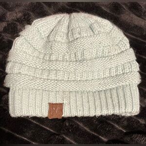 Mint green cc beanie